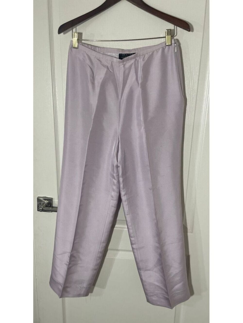Spenser Jeremy size 10 lavender silk wide leg flat front pants